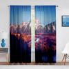Autumn Mountains Forest Rivers Landscape Tulle Curtains for Living Room Decoration Chiffon Sheer Voile Kitchen Bedroom Curtain