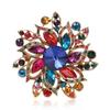 Mix Color Crystal Flower Brooch Wedding Bouquet Brooches Pin New Design Summer Dress Jewelry T -Shirt Accessories