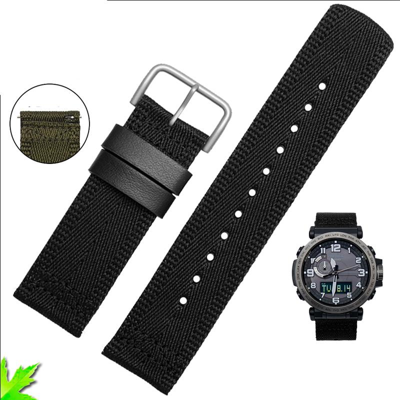 Для Casio PRG-600YB PRG-650 PRW-6600 GA2000 Нейлоновый ремешок Водонепроницаемый ремешок для наручных часов Браслет Нейлоновый ремешок для часов Длинный ремешок 24 мм