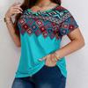 Летняя женская футболка больших размеров, повседневная футболка с 3D принтом, футболка с круглым вырезом и короткими рукавами, топ