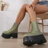 Готические толстые мотоциклетные ботинки на платформе, женские, осень-зима, панк, армейские ботинки, женские, толстая подошва, искусственная кожа, ботильоны, женские