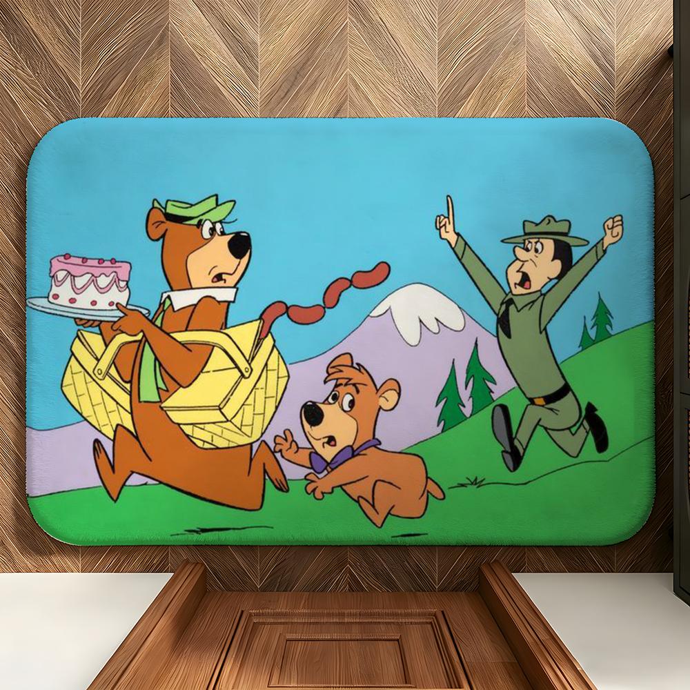 Мультяшный коврик для пола Y-Yogi B-Bear, мягкий фланелевый коврик для пола, подходит для прихожих, гостиных, спален и ванных комнат
