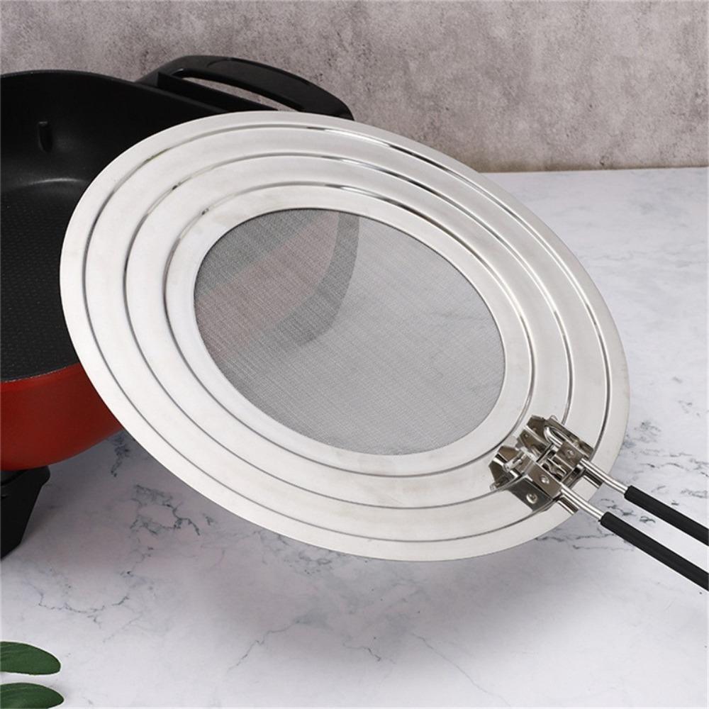 Foldable Handle Oil Splash Screen Stainless Steel Oil Filter Net Pot Cover Oil Proof Lid Pan