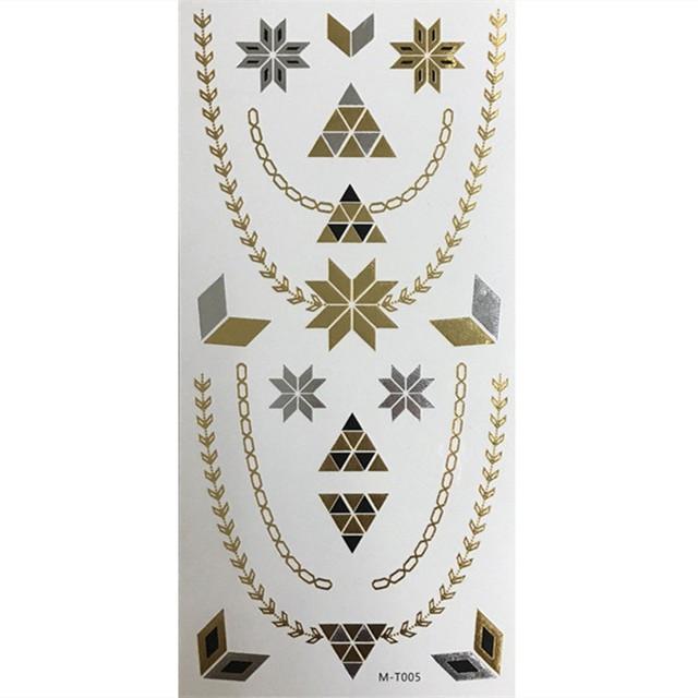 Metallic Gold Butterfly Tattoo Silver Waterproof Temporary Tattoos Stickers On The Body Women Men Boho Resort Style