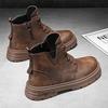 Ankle Boots Men's Denim Boots Rubber Sole Men Work Shoe Brown Motorcycle Shoes Platform Designer Shoes 2025 Classic Short Boots