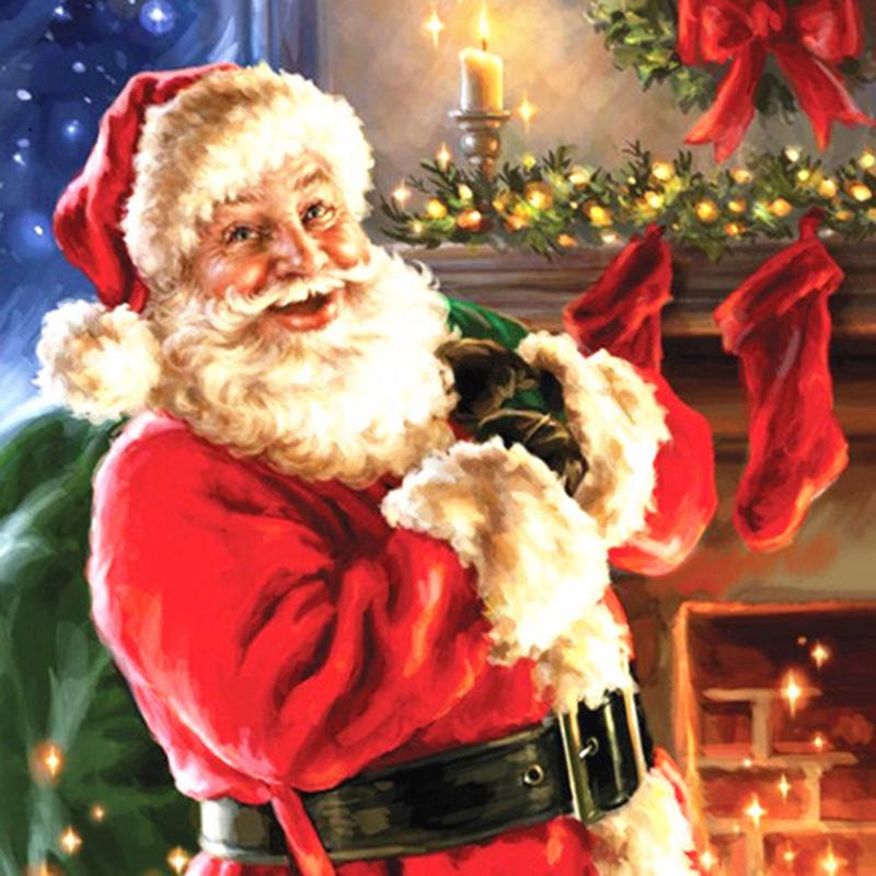 Санта-Клаус DIY 5D алмазная живопись полная круглая дрель стразы мозаика Рождественская Алмазная вышивка наборы крестиков настенное искусство