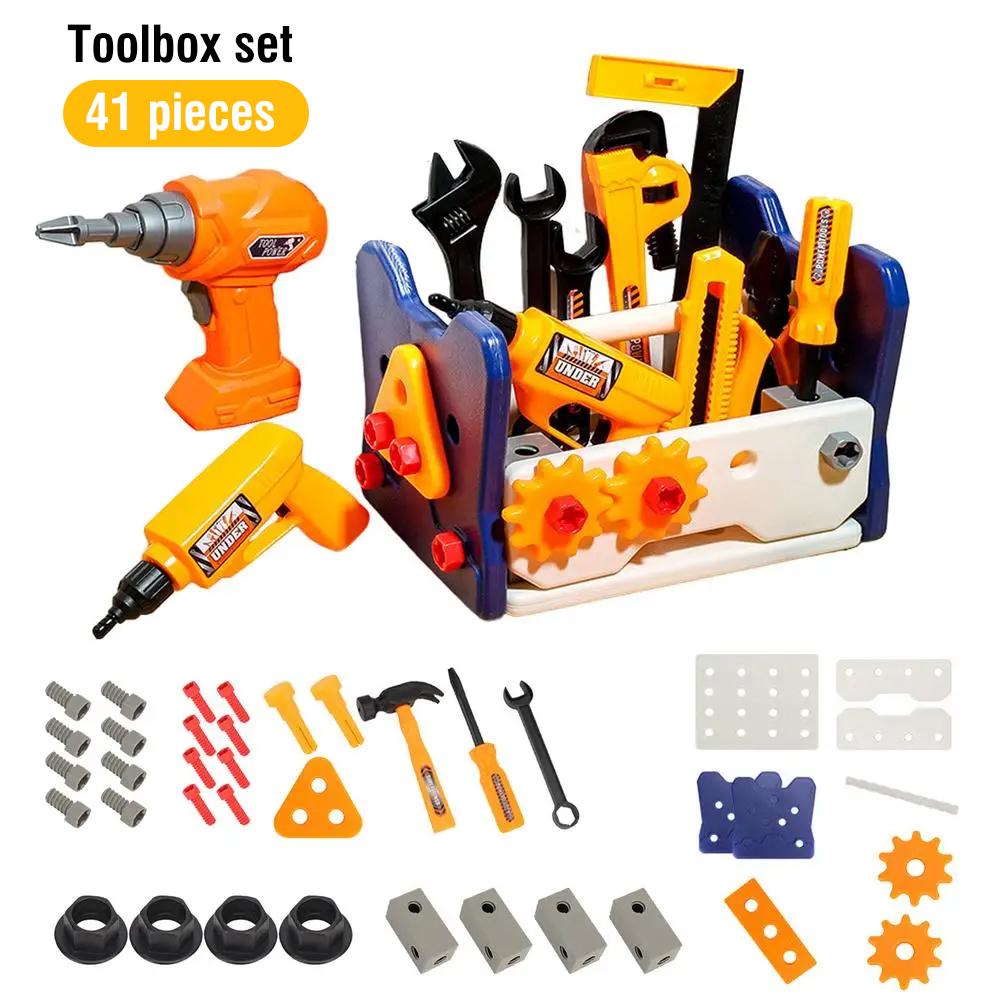 Children's Tool Toys Repair Kit Kids Toy Pretend Play Screw Plastic Toolbox Game Montessori Educational Toys Children Gift