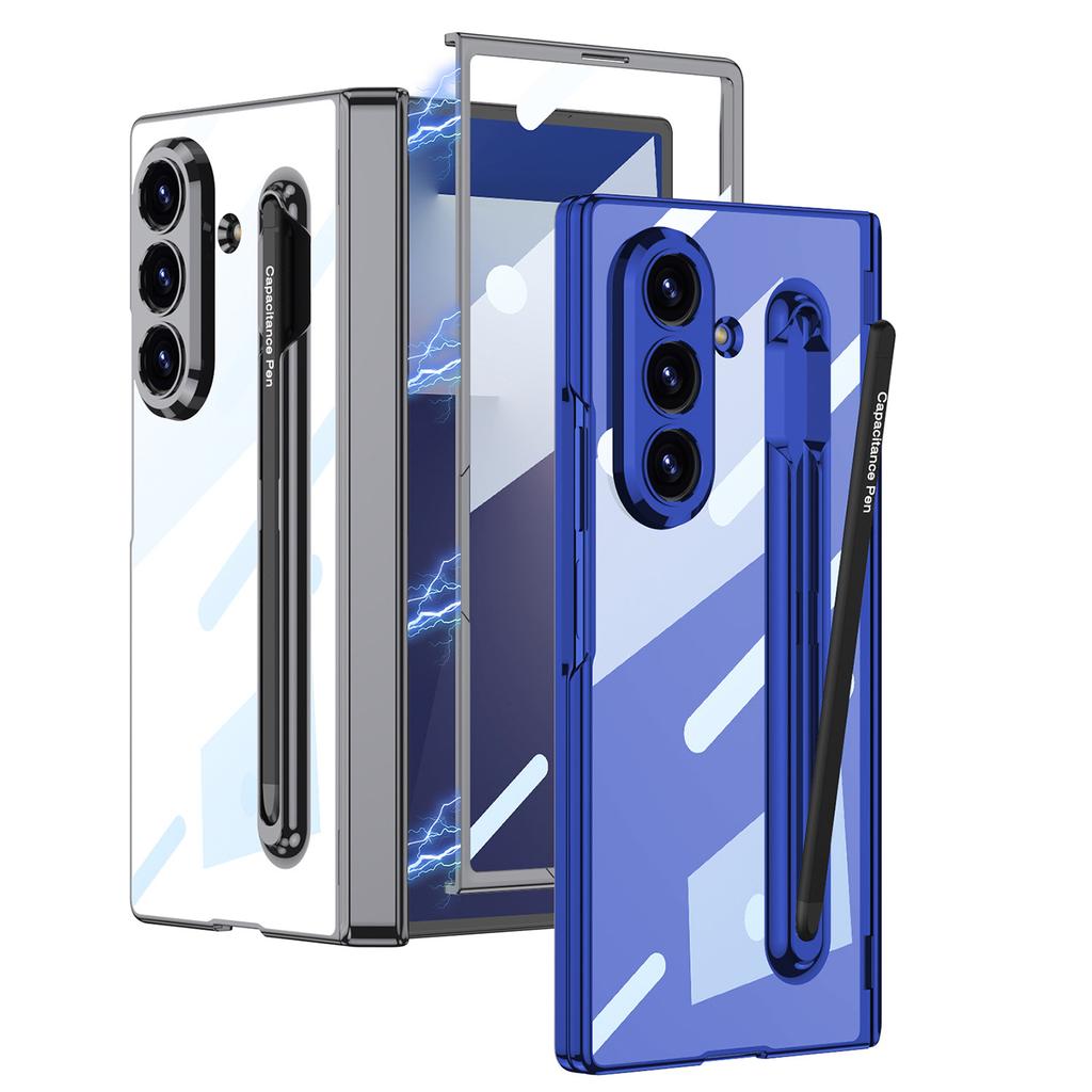 Suitable for Samsung Z Fold7 Mobile Phone Case Electroplated Pc Phantom Transparent Fold7 Integrated Pen Slot with Pen Protection Case