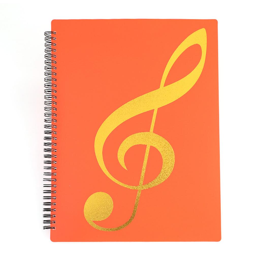 A4 File Folder Waterproof Spiral-bound Sheet Music Binder 10 X 13 Inches 20 Sleeves Double Sided for Violinist Pianists
