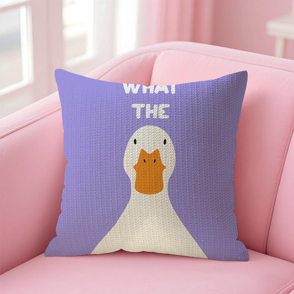 Funny What the Duck Art Cushion Cover Comfort Sofa Bed Silky Elegant Invisible Zipper Decorative Holiday Gifts