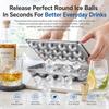 304 Stainless Steel Ice Cube Tray 18 Grid Round Ice Sphere Maker Mold Quick Release Metal Freezer Tray For Whiskey Drink