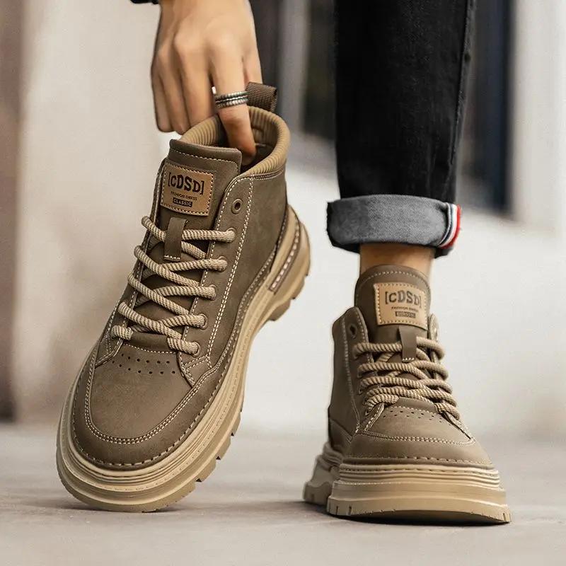 Мужская зимняя обувь, теплые, устойчивые к холоду, мужские зимние ботинки с высоким верхом, новинка в продаже, водонепроницаемая обувь люксовых брендов, хлопковая обувь высокого качества