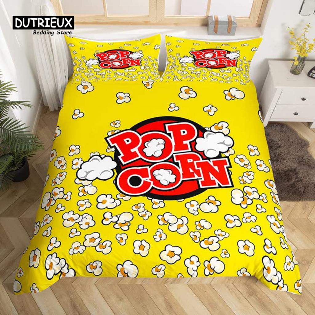 Покрывало Movie Time Комплект постельного белья Кинотеатр Пододеяльник Микрофибра Попкорн Кинозакуски Покрывало