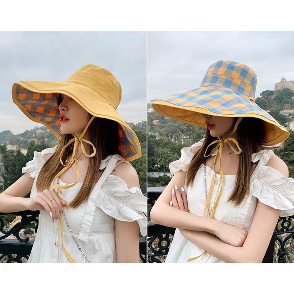 Складная шляпа рыбака Элегантная пляжная шляпа-ведро Модные шляпы для защиты от солнца Для дам Девушка