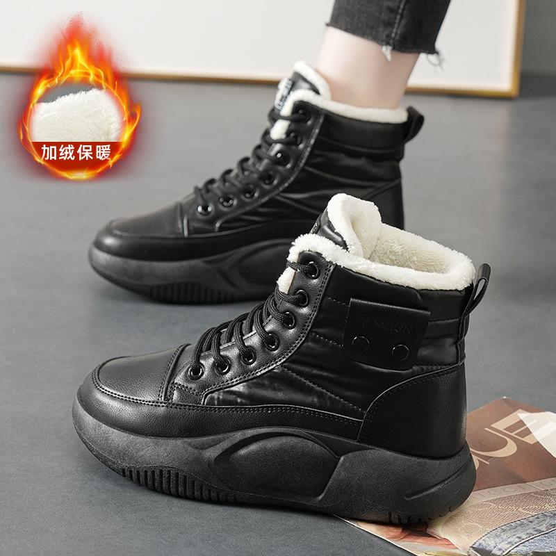 Детские высокие кроссовки 2025 осень и зима новая универсальная бархатная хлопковая обувь женская обувь короткие угги YB-6022