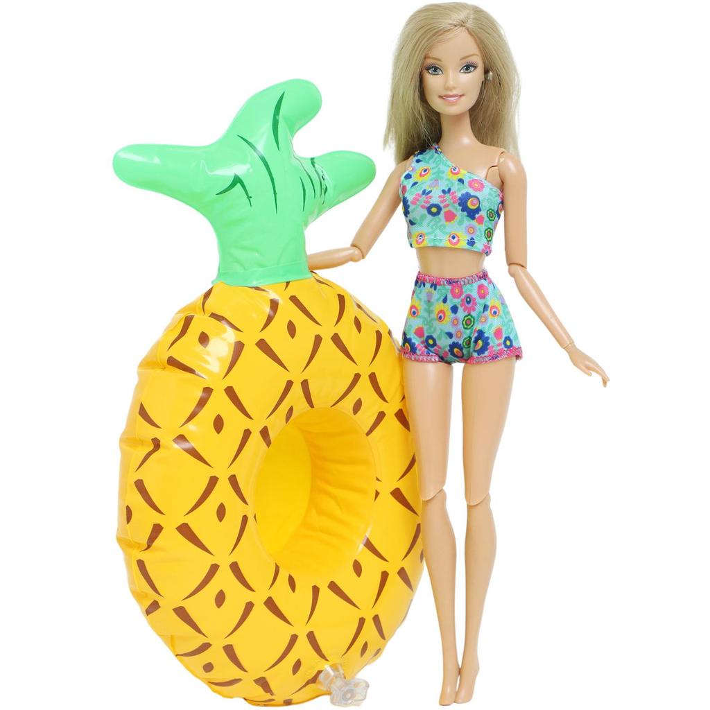 1x Кукольный спасательный круг + 1x купальник Одежда для кукол 30 см 1/6 Аксессуары для кукольного домика Детская ролевая игра Летняя пляжная игрушка для купания