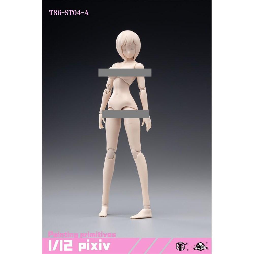 TOYBARJAPAN 1/12 Экшен-фигурка T86-ST Жемчужно-белая кожа Женское тело Неокрашенная голова и набор кулаков T86-ST04-A Очень большая грудь