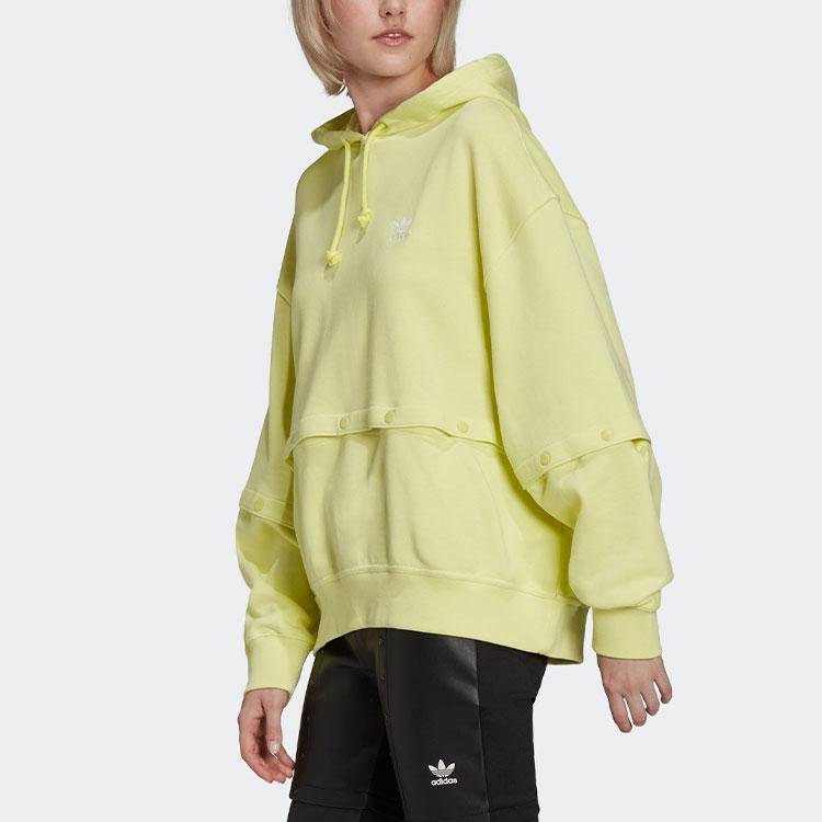 adidas Спортивный худи Originals Trefoil с капюшоном, свитшот с длинным рукавом, женский свитшот, лимонно-желтый HC5435