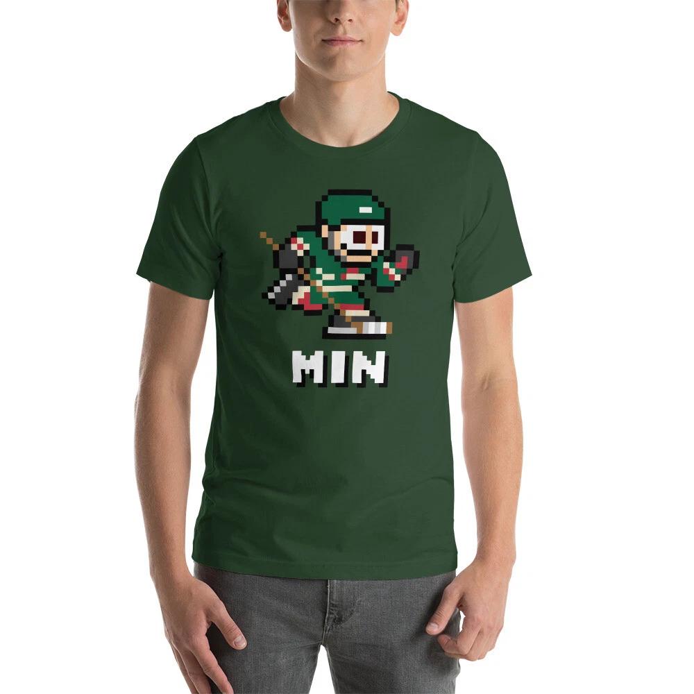 Minnesota Wild NES Хоккейная Команда Майка 8-битная Винтажная Nintendo Ретро Футболка