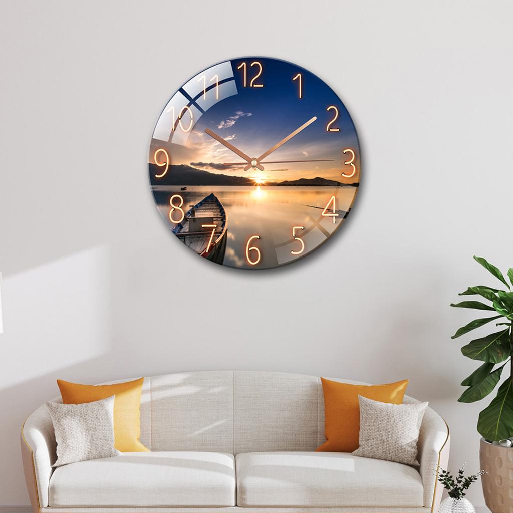 Tempered Glass Quartz Silent Wall Clock Bedroom Decoration Butterfly