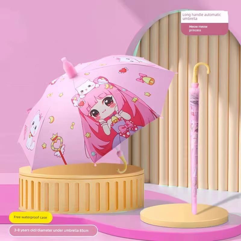 Children's Umbrella Kindergarten Baby Boys and Girls Kids Student Cartoon School Umbrella Lightweight Dinosaur Unicorn Umbrella