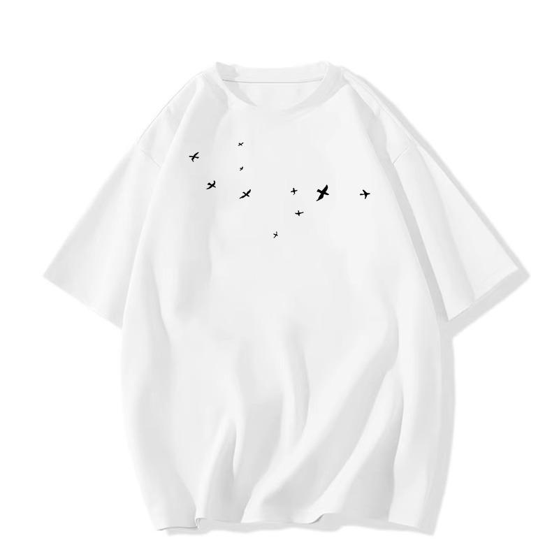 Женская футболка свободного кроя из американского хлопка в стиле ретро 2025 года, большой размер, короткие рукава, летний дизайн