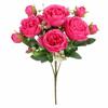 Long Stem Artificial Flowers Realistic Touch Bridal Bouquet Elegant Fake Roses  Home Wedding Bridal