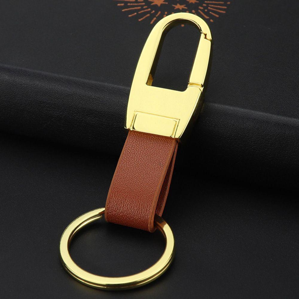 Luxury Leather Fashion Simple Car Key Chain Key Holder Men's Waist Buckle Metal Keychain Keyring