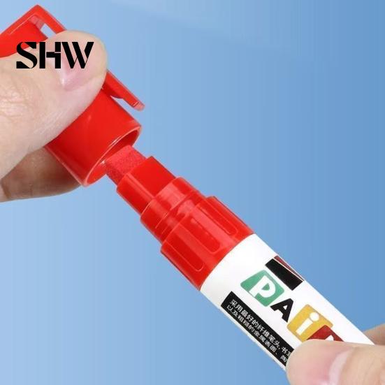 Rubber Tire Paint Pens 12 Colors Flat Tip Marker, Oil Based Broad Pen for Metal Heavy Duty Steel Glass Leather, Waterproof Quick Dry Touch Up