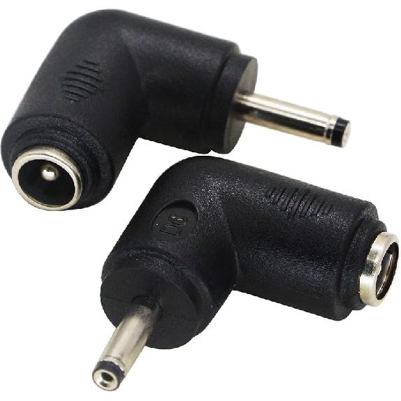 zdyCGTime DC2.5x0.7mm Male 90 Degree Angle to DC5.5x2.1mm Female Adapter5 Volt DC Barrel Power Jack Charging Cable Connector for Tablet, Electronic
