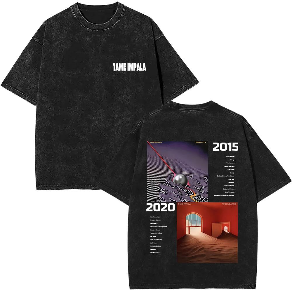 Washed Pop Rock Band Tame Impala Album Logo T Shirts TInner Speaker Tshirt Lonerism T Shirt Currents Tshirts The Slow Rush Tee