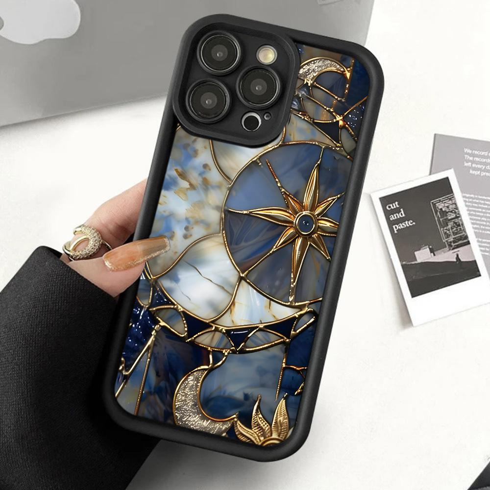 Чехол для телефона с узором в виде витража для iPhone 17 16 15 14 13 12 11 Pro/ Max /Plus, противоударный