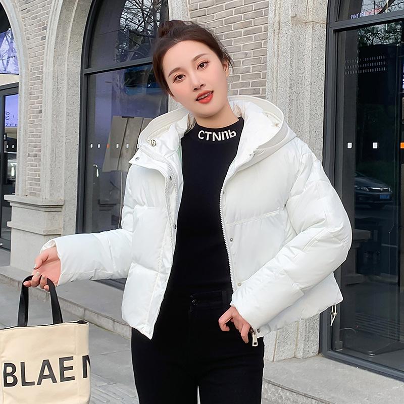 Candy Color Short Down Cotton Clothes Women's New Winter Thickened Loose Casual Hooded Bread Clothes Jacket