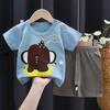 Детский хлопковый комплект футболок - Летний повседневный комплект для мальчиков из 2 предметов: футболка с коротким рукавом и шорты