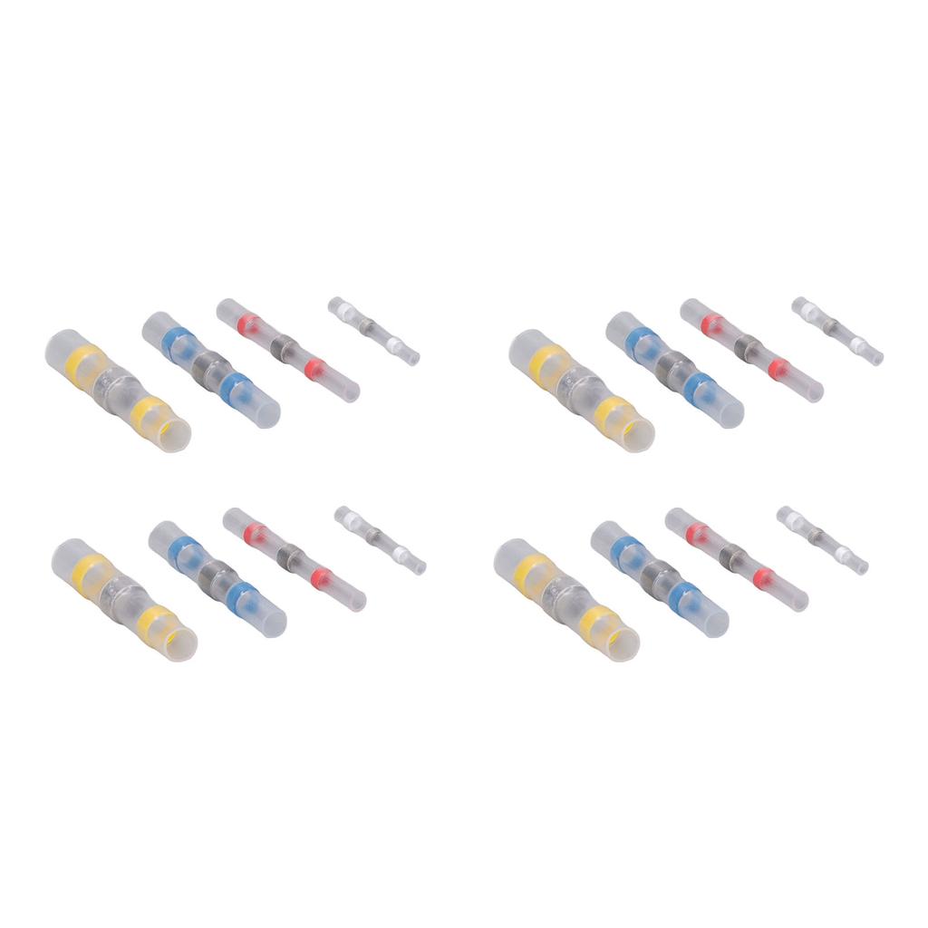 100 шт. термоусадочные стыковые соединители обжимные клеммы водонепроницаемый припой уплотнитель электрический комплект для сращивания