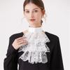 Elegant Costume Collar Ruffled Lace Jabot Neck Collar for Cosplay Costume Collar
