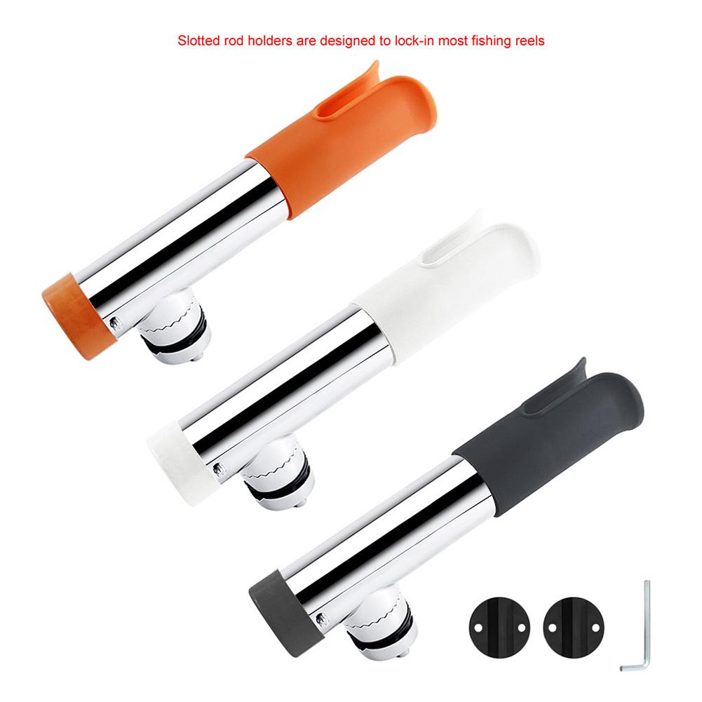 Adjustment Rotatable Fishing Rod Holder 316 Stainless Steel Mount Slotted Rod Support Tube Mount Bracket Accessories