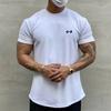 Men's New English Letter Fashion High Quality Street Fitness Print Short Sleeve Casual 100% Cotton Round Neck T-shirt S-4XL
