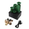 Tabletop Fountain Circulating Water Decorative USB Desk Waterfall Fountain with LED Light Stones
