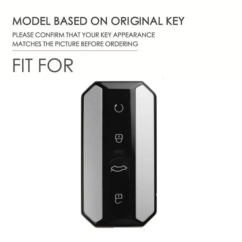 For Jaecoo JME Key Cover, 4 Colors Zinc Alloy Key Case with Leather Strap for Jaecoo 7 Omoda C7 Car Key Protector, Metal Key Fob Holder