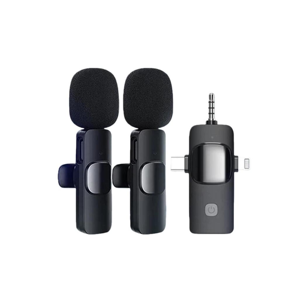 Masentek Wireless Lavalier Microphone, Recording And Amplification Device, One-To Suitable for Smartphones, Computers, And Cameras, 2 Mics