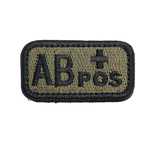 Embroidered Tactical Blood Type Velcro Badges: A, B, AB, O, +POS, -NEG - Military and Outdoor Identification.