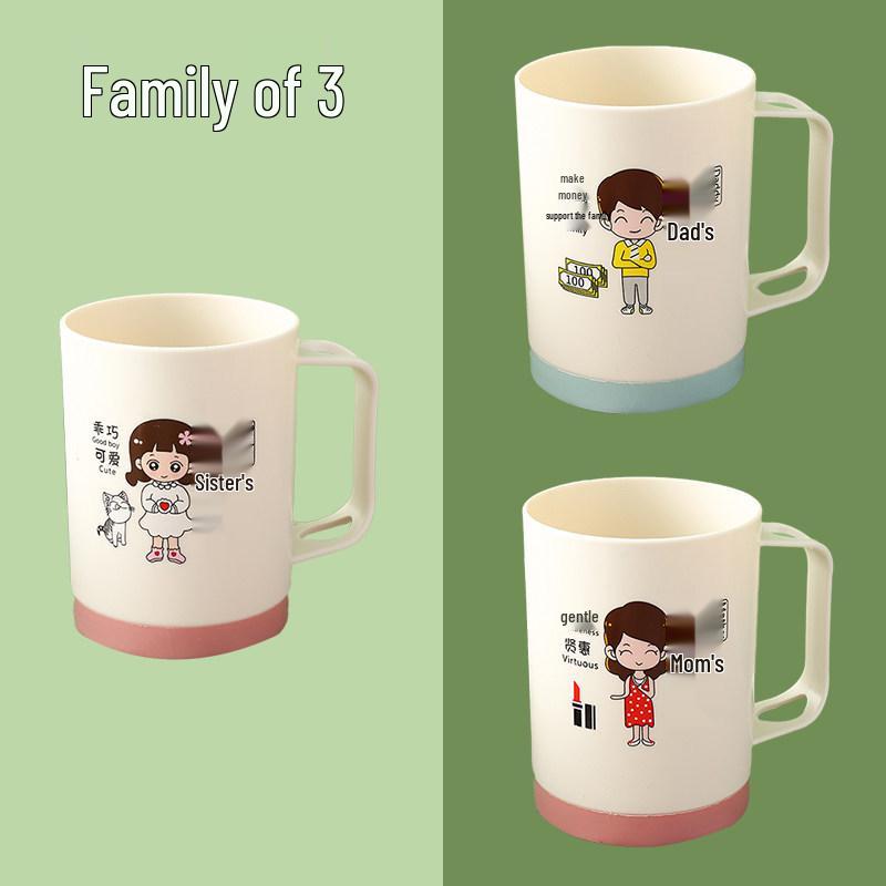 Family Toothbrush Cup Set: Parent-Child, 3-5 Person Oral Hygiene Kit with Mouthwash Cups