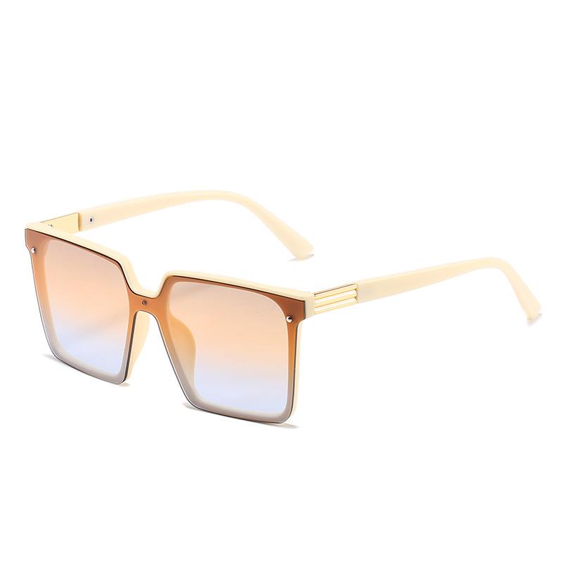 Frameless square sunglasses, personalized large-frame one-piece multi-color colorful glasses, all-match sunglasses