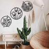 1pc Flower Metal Wall Art, Metal Wall Sculpture, Round Flower Silhouette Wall Decor Iron Crafts Wall Sticker Hanging Wall Art