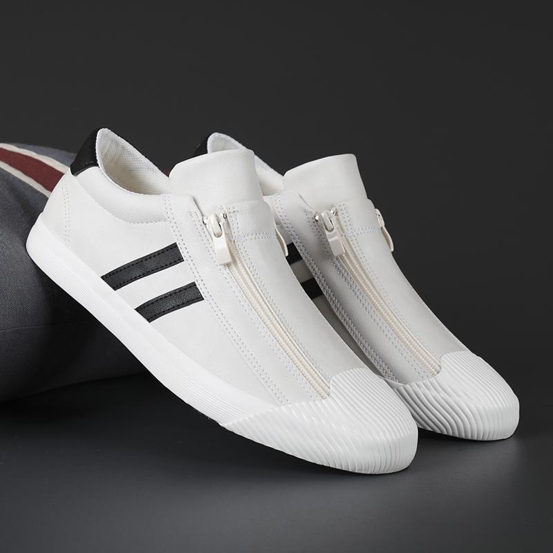 Мужская парусиновая повседневная обувь, уличные бежевые кроссовки, мужские модные двухрядные боковые молнии, дизайнерские лоферы, легкая прогулочная обувь для мужчин