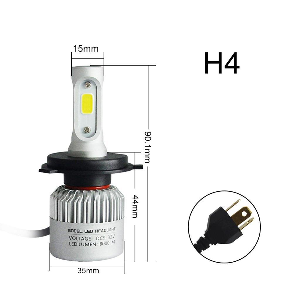 2Pcs 160W 6000K Car H4 LED HB2 Hi/Lo Beam Driving Fog Light Headlight Waterproof