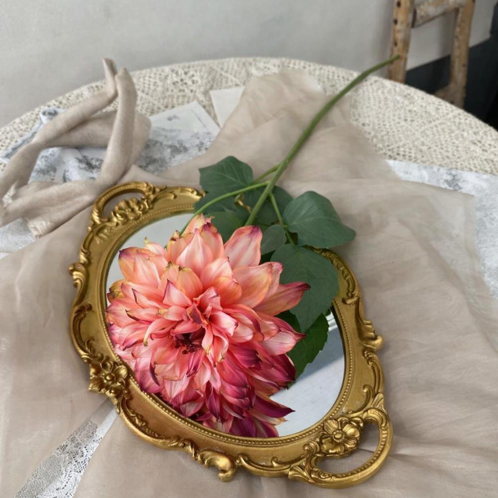 Handmade Craft Artificial Dahlia Flowers 64cm Length Silk Fake Flowers Festival Party Supplies Floral Fake False Flowers