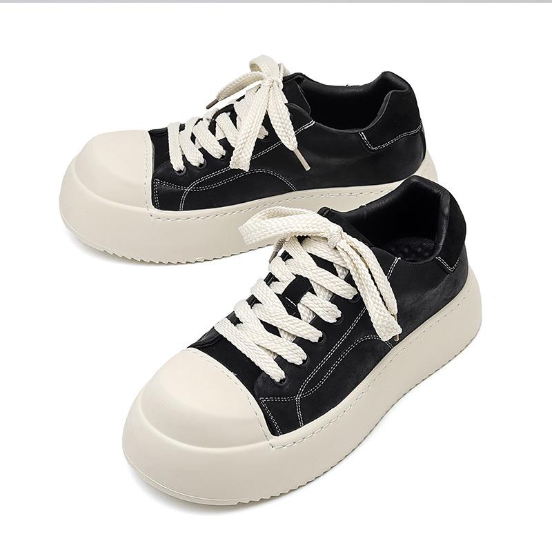 Casual board shoes men's big head derby shoes black sports little white shoes thick sole heightening shoes 66678-R