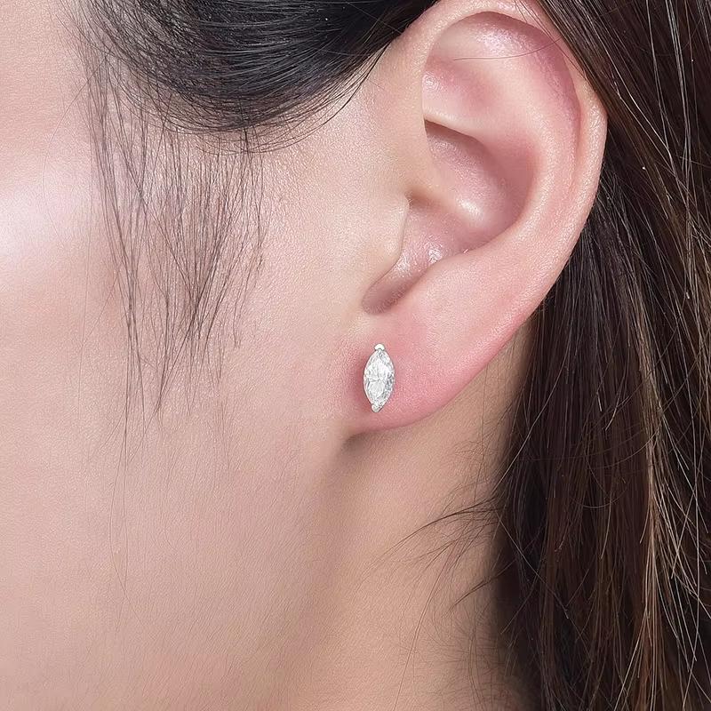 0.5CT Marquise Moissanite женские серьги-гвоздики изящные серьги высшего качества с покрытием из серебра 925 пробы и белого золота 18 карат новые для женщин и мужчин